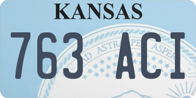 KS license plate 763ACI