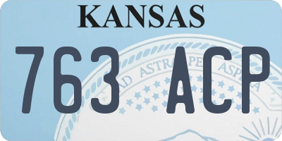 KS license plate 763ACP