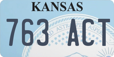 KS license plate 763ACT