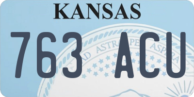 KS license plate 763ACU