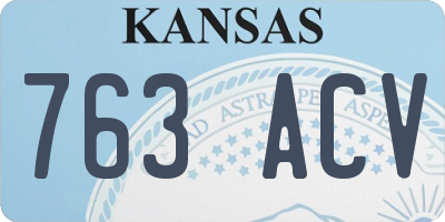 KS license plate 763ACV