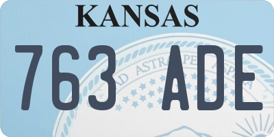 KS license plate 763ADE