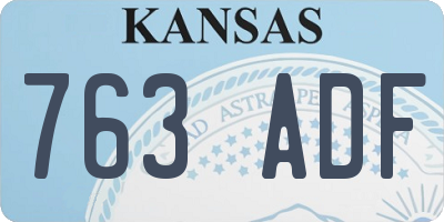 KS license plate 763ADF
