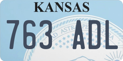 KS license plate 763ADL