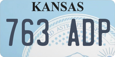 KS license plate 763ADP
