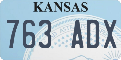 KS license plate 763ADX