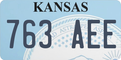 KS license plate 763AEE