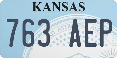 KS license plate 763AEP