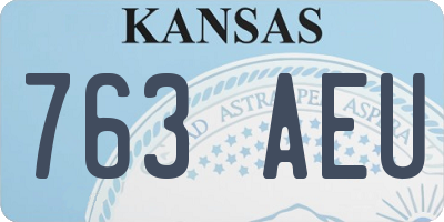 KS license plate 763AEU