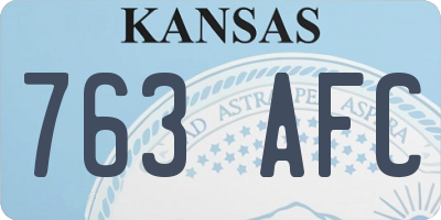 KS license plate 763AFC