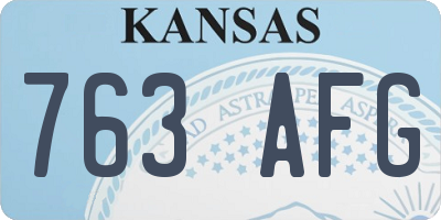 KS license plate 763AFG