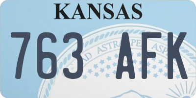 KS license plate 763AFK