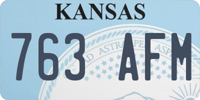 KS license plate 763AFM