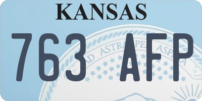 KS license plate 763AFP