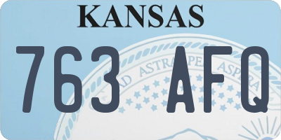 KS license plate 763AFQ