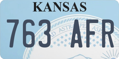 KS license plate 763AFR