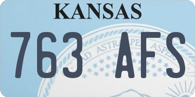 KS license plate 763AFS