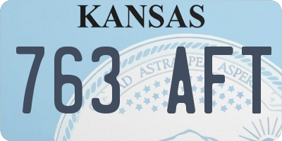 KS license plate 763AFT