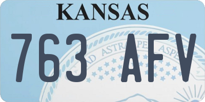 KS license plate 763AFV