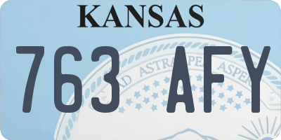 KS license plate 763AFY