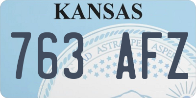 KS license plate 763AFZ
