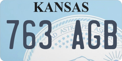 KS license plate 763AGB