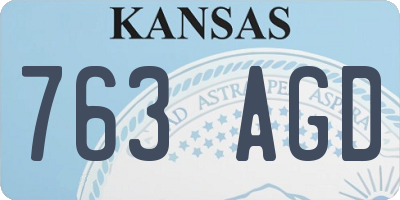 KS license plate 763AGD