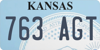 KS license plate 763AGT