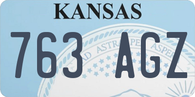 KS license plate 763AGZ