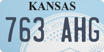 KS license plate 763AHG