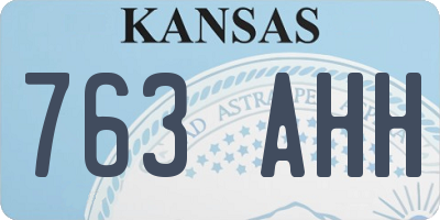 KS license plate 763AHH