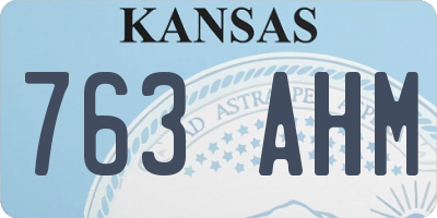 KS license plate 763AHM