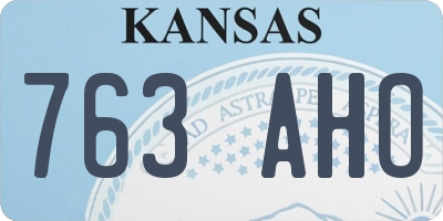 KS license plate 763AHO