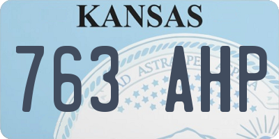 KS license plate 763AHP