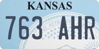 KS license plate 763AHR