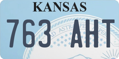 KS license plate 763AHT