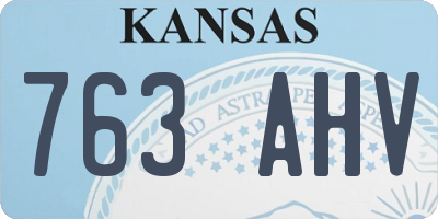 KS license plate 763AHV