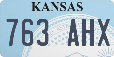 KS license plate 763AHX
