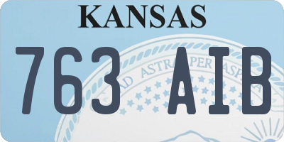 KS license plate 763AIB