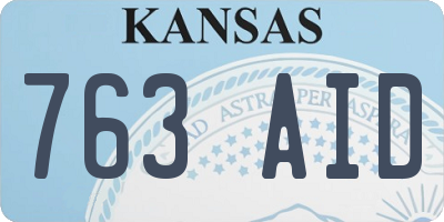 KS license plate 763AID
