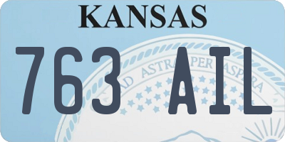 KS license plate 763AIL
