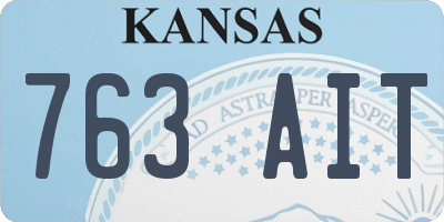 KS license plate 763AIT