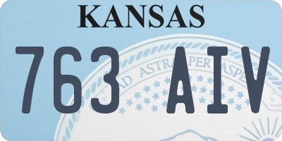 KS license plate 763AIV