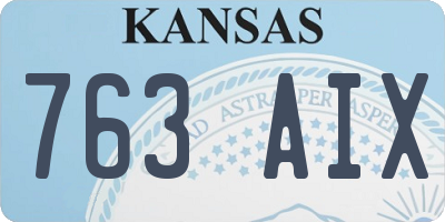 KS license plate 763AIX
