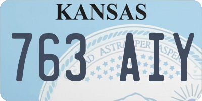 KS license plate 763AIY