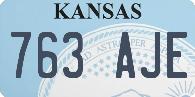 KS license plate 763AJE
