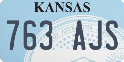 KS license plate 763AJS