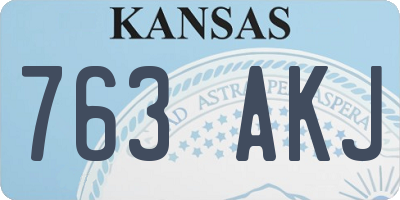 KS license plate 763AKJ
