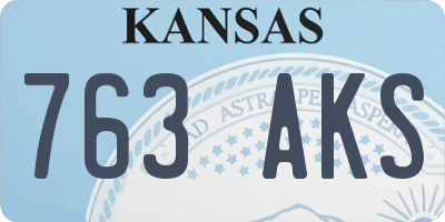 KS license plate 763AKS