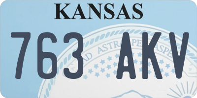 KS license plate 763AKV